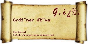 Grüner Éva névjegykártya